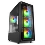ATX 1XU2,2XU3,VETRO TEMP,4X120,ARGB FAN
